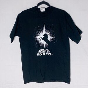 Vintage 99 Jerzees Prairie Song May the Horse Be With You Graphic T Shirt M